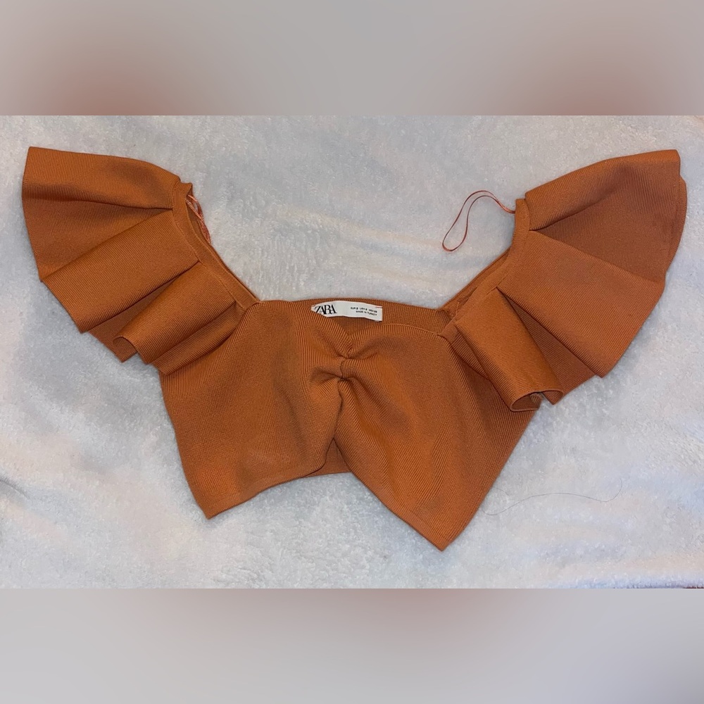 Ruffled Orange Women's Top